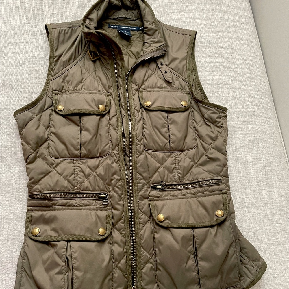 Olive green Ralph Lauren vest size L but runs small